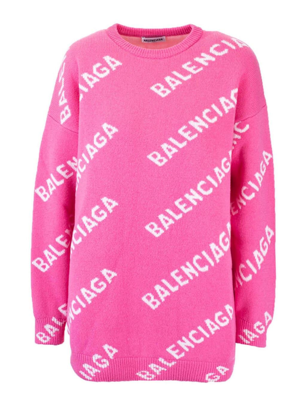 NWT $1,500 BALENCIAGA Oversized Logo Knit All Over Print Monogram Sweater XS/S